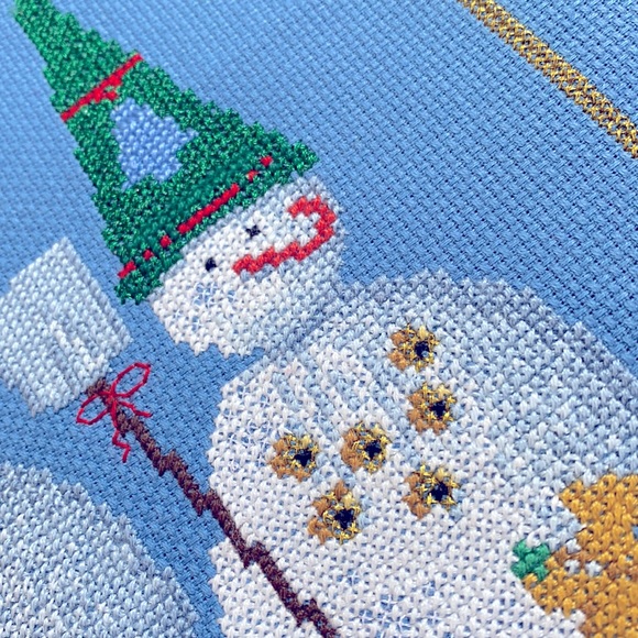 Finished Christmas Cross Stitch For Decor or Craft Project - Picture 5 of 8